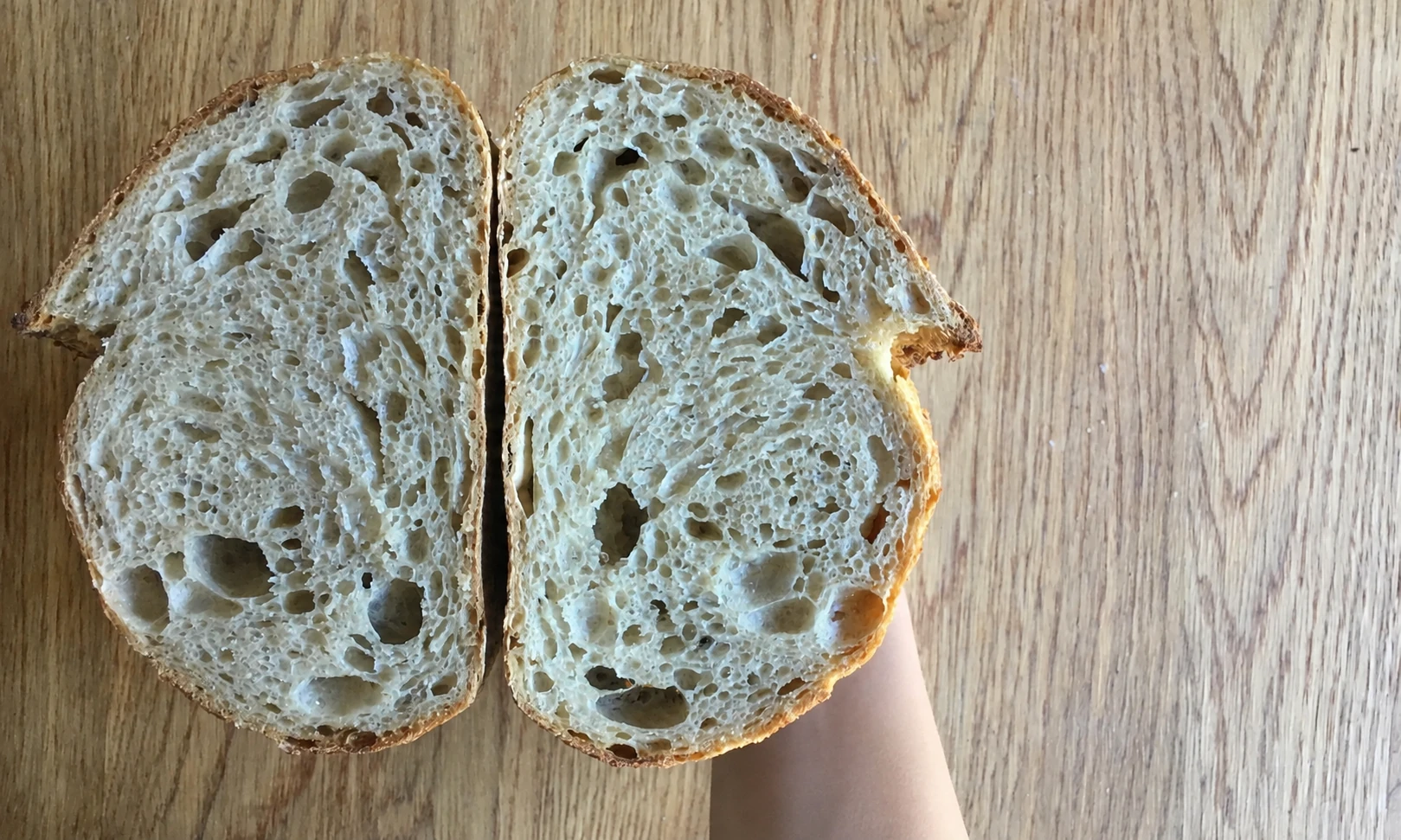 Open sourdough crumb